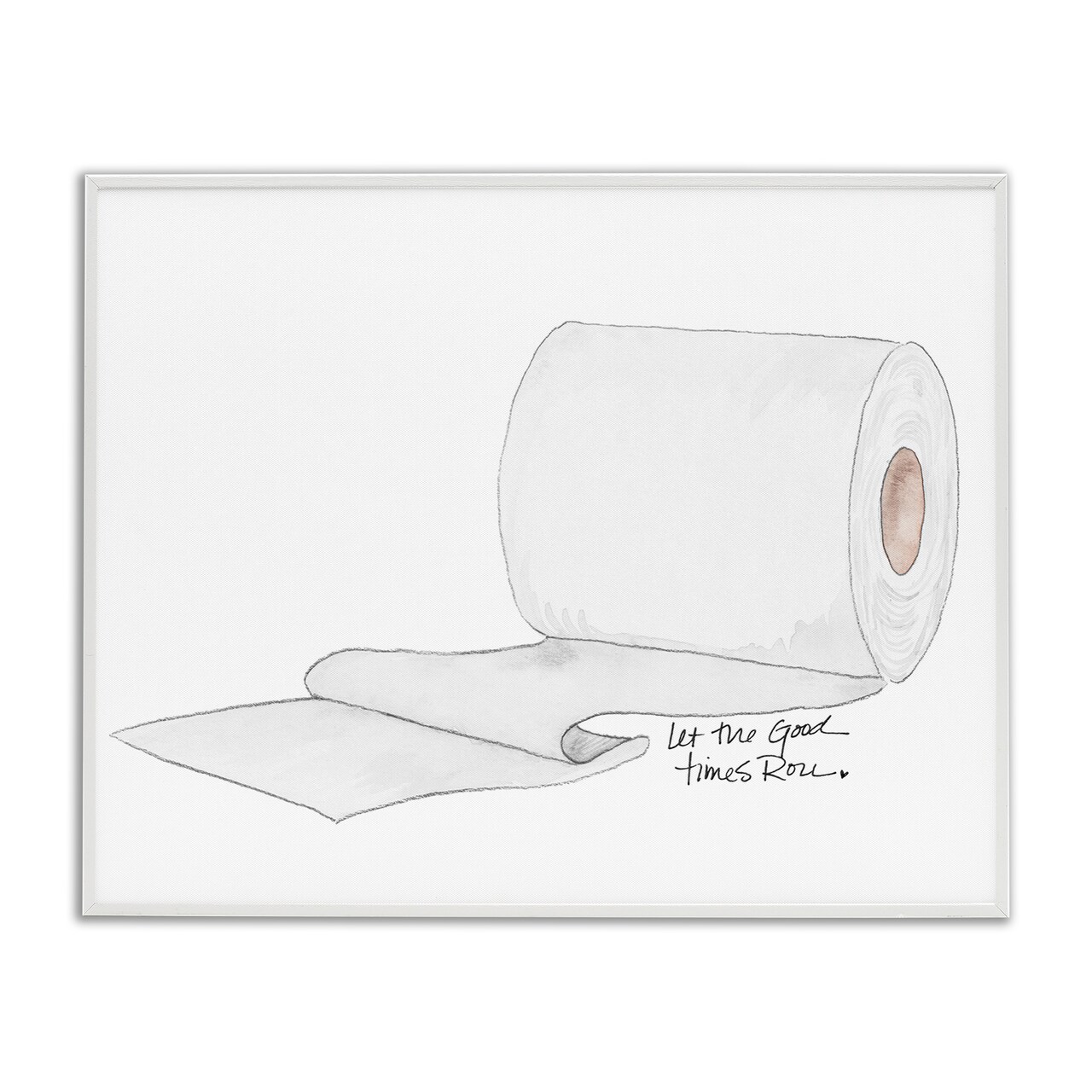 Stupell Industries Good Times Roll Toilet Paper Framed Giclee, design by Nola James